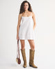 Scoopneck Flowy Mini Dress-White