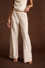 Sacha Ivory Satin Bias Pant