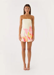 Dalanis Strapless Mini Dress - Floral Print