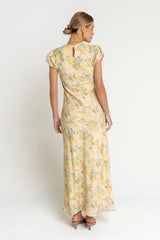 Ellianna Floral Maxi Dress in Butter Yellow