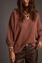 Not Your Ex's Rust Waffle Knit Top