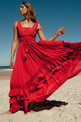 Santa Maria Maxi Dress-Red