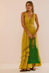 Santa Maria Maxi Dress-Mossy Gold