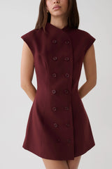 Luciana Suiting Mini Dress - Wine