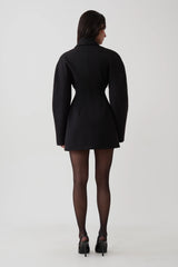 Jordana Long Sleeve Mini Dress - Black