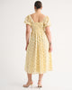 A&F Emerson Puff Sleeve Midi Dress-Yellow Floral