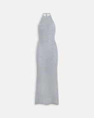Morie Maxi Dress in Knit Jacquard Silver