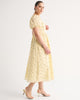 A&F Emerson Puff Sleeve Midi Dress-Yellow Floral