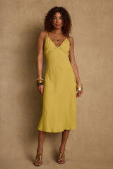Isabella Chartreuse Midi Dress