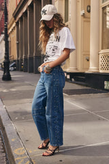 Muse Studded Barrel Jeans