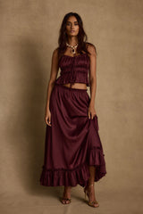 Dahlia Mulberry Satin Tank