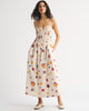 A&F Sydney Smocked Dipped-Waist Midi Dress-Cream Floral