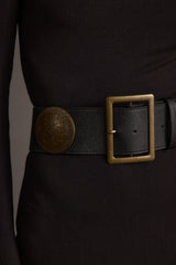 Greenwich Black Medallion Statement Belt