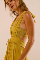 Santa Maria Maxi Dress-Mossy Gold
