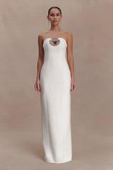 Hilda Embellished Strapless Maxi Dress - White