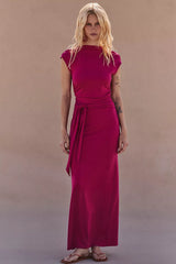 Good Feels Cap-Sleeve Maxi Dress-Summer Cherries