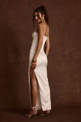 Love Me Tender Satin Corset Maxi Dress