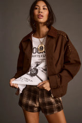 Fairfax Studded Canvas Relaxed Fit Utility Jacket