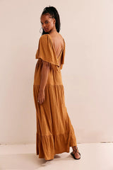 La La Maxi Dress-Cashew