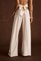 Sacha Ivory Satin Bias Pant