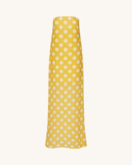 Polka-Dot Strapless Maxi Dress - Yellow