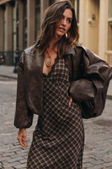 Santiago Espresso Vegan Leather Jacket