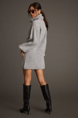 Beau Heather Grey Turtleneck Sweater Mini Dress