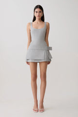 Bailey Wrap Skirt Mini Dress - Charcoal Marle
