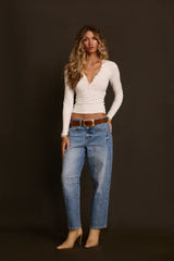Quinn White Henley Top
