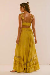 Santa Maria Maxi Dress-Mossy Gold