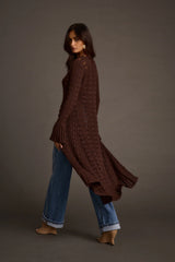 Nicoletta Espresso Knit Longline Top