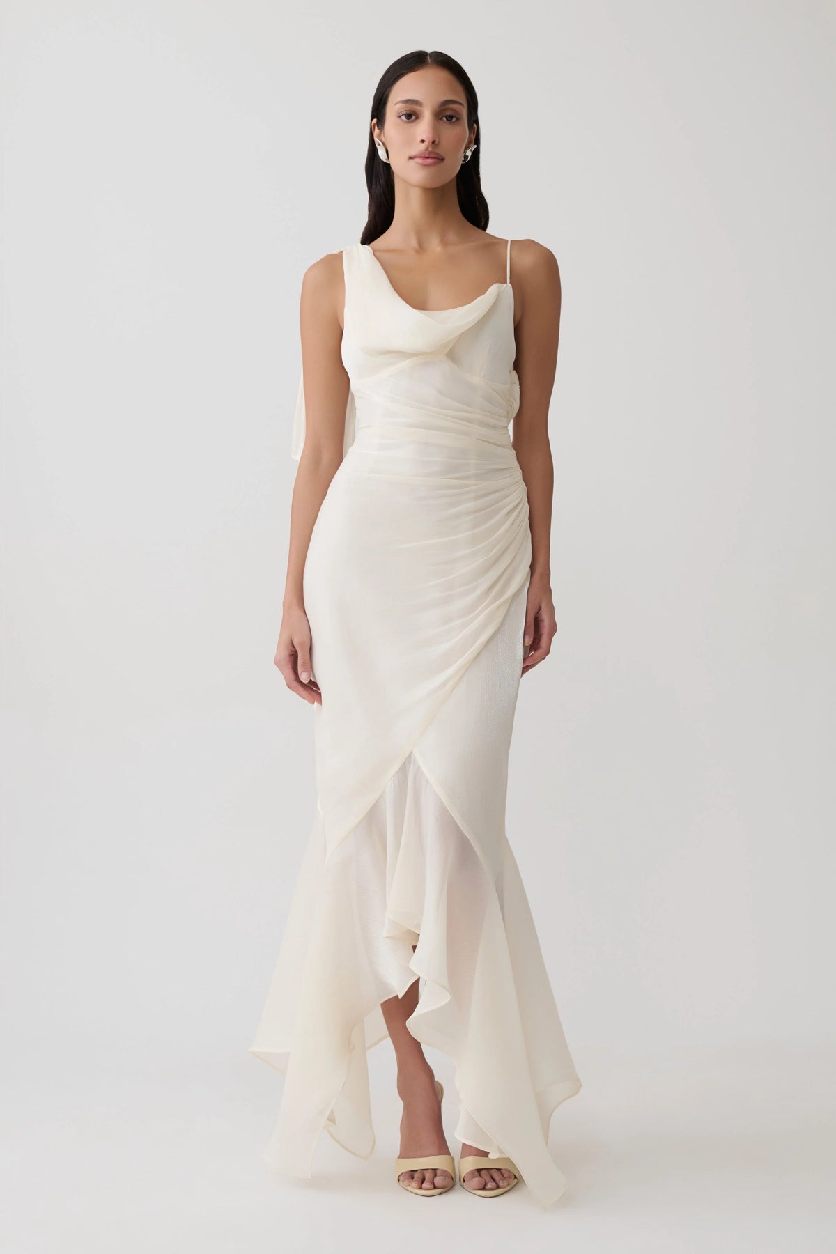 Edith Draped Maxi Dress - Ivory